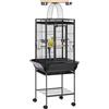 PawHut Gabbia per Pappagallini con 2 Posatoi e Scala ad Arco, in Acciaio, 62.5x62.5x156 cm, Grigia|Aosom