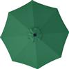 Outsunny Telo di Ricambio per Ombrellone da 3 m a 8 Stecche, Poliestere Anti UV 50+, Verde