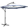 Outsunny Ombrellone da Giardino a Braccio 3x2 m con Manovella, Metallo e Poliestere, Blu Scuro e Crema