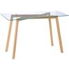 HOMCOM Tavolo da Pranzo Rettangolare in Acciaio, Piano in Vetro Temperato, 4 Persone Max, per Cucina, Sala da Pranzo e Soggiorno, 120x60x76 cm | Aosom
