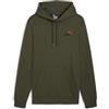 PUMA Felpa con Cappuccio Essentials+ Two-Colour Small Logo da Uomo S Dark Olive Green