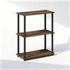 Furinno TURN-N-TUBE Libreria a 3 ripiani, con Scaffale Espositivo Compatto Multiuso, 29.5 x 59.9 x 75.2 cm, per Soggiorno, Camera da Letto, Ufficio Domestico, Noce Columbia/Black