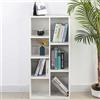 BAKAJI Libreria Scaffale Vela 7 Ripiani Casa e Ufficio Armadio aperto con Mensole Cubo Mobile Moderno Archiviazione documenti ideale per Studio Soggiorno Salotto Struttura in Legno (Bianco)