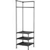 Wintem Appendiabiti Salvaspazio ad Angolo con 3 Ripiani 180x45x45cm - Ogni Ripiano ha una Capacità di 5kg che lo Rende Resistente - Ideale per Scarpe, Cappotti, Libri, Scatole - Facile da Montare