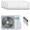 hisense Condizionatore Hisense Hi-Comfort 2025 quadri split 7000+7000+12000+12000 BTU inverter A++ wifi unità esterna 8 kW codice prodotto 4AMW81U4RJC/CF20YR4BG_2/CF35MR0BG_2