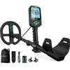 hazlewolke 120 CM MAX Profondità Massima Metal Detector Professionale Oro, Bobina Impermeabile Da 11''DD, Metaldetektor ad Alta Sensibilità, Modalità Professionale 5 con Pinpoint