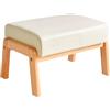 IBUYKE 10.2"H Piccolo Poggiapiedi Ottomane, Rettangolare in Pelle PU Sgabello con Sedile Imbottito e Gambe in Legno, Pouf Basso Poggiapiedi Ottomano Per Soggiorno Camera da Letto, Bianco WBD013W