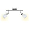 Brilliant Sofia 55313/77 - Barra con 2 faretti E14 max. 40 W, in metallo e vetro, colore: Ferro/cromato