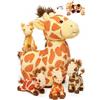 OUOZZZ Set di 5 peluches giraffe 32 cm - Giraffa di peluche morbida con 4 giraffe in tessuto nella pancia - Regalo di compleanno per bambini