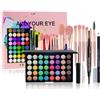WishesMar Set Trucchi Make Up Completo Donna Cosmetico Kit per Occhi - Trucchi con Ombretti Matita per Eyeliner Matita per Sopracciglia Mascara e Pennelli per il Trucco