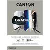 CANSON BLOCCO GRADUATE TECNICHE MISTE GRIGIO LISCIO E RUVIDO 220 GR A4 21X29,7 CM 30FF CANSON C400110371