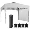 Outsunny Gazebo da Giardino 3x3 m Piegehvole con Borsa per Trasporto, Altezza Regolabile su 3 Livelli, in Poliestere e Acciaio, Bianco | Aosom Italy