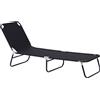 Outsunny Sdraio da Giardino Pieghevole con Schienale Regolabile, Acciaio e Tessuto Oxford, 188x56x28cm, Nero|Aosom