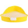 MEISO Toilette per Coniglio, Toilette per Animali Domestici, Vasino Addestrativo per Criceti, Toilette per Animali di Piccola Taglia di Triangolo per Coniglietti, Cincillà, Cavia (Giallo)