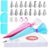 FiexGhau Kit per decorazione torte, 100 sac à Poche Professionali, Beccucci Grandi, Decorazione Torte Set, Bocchette Decorative Accessori per Cupcakes, Pasta di Zucchero, Kit Pasticceria, set pasticceria