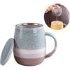 Xfeyaqlo Tazza con Filtro per Tisane 400ml, Tazza per Tisana con Infusore e Coperchio, Tazze The Ceramica, Adatta All'Uso Quotidiano - Blu