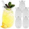 WANDGU 6 bicchieri di ananas: 400 ml, trasparenti da cocktail con rilievo di ananas, riutilizzabili, per feste, succo di frutta, long drink, trasparenti in estate, perfetti per casa, ristoranti e