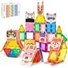 cossy Costruzioni Magnetiche 62 Pezzi con Blocchi di Animali, Costruzioni per Bambini, Educativo Blocchi Set, Costruzioni Giocattolo Magnetiche, Montessori per Bambini 3 4 5 6 7 8 Anni
