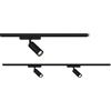 Briloner Set di estensione del sistema di binari, 2x spot LED, estensibili, orientabili, lampade, sistema di binari a soffitto, binario per faretti, lampada a soffitto, plafoniera, 1m, nero