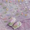 Moguri Adesivi per unghie in rilievo 5D, adesivi per nail art, fiori estivi, piante fogliari, accessori autoadesivi per nail art, manicure
