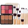 Joyeee Makeup Blush Palette + Cream Contour Palette Kit, con 11 pennelli per il trucco, palette di correttori per il contouring per nascondere occhiaie, rossori, acne, imperfezioni