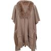 Rayson Poncho da Donna Invernale Tasche Maglia con Frange Cardigan Scialle da Donna Invernale con Collo in Lana Coprispalla Lavorato all'Uncinetto Sciarpe e Pashmina Invernali,Cachi