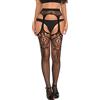 Adove Bretella Collant per le Donne Vita Alta Giarrettiera Collant Modello Coscia Alta Calze A Rete, Nero-6050, Etichettalia unica