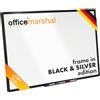 OfficeMarshal Lavagna magnetica con cornice in alluminio, 60 x 90 cm, colore nero, lavagna magnetica con portapenne, lavagna magnetica lavabile a secco (cornice nera, onice)