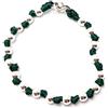 Spadarella Gioielli Spadarella spadino bracciale con sfere in argento 925 di diametro 6 mm e cotone nautico verde scuro.Fatto a mano.Unisex.Lunghezza 19 cm.