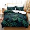 Meimall Bedsure Set Copripiumino Matrimoniale Verde Pianta Tropicale Foglie 280X240 Cm - Copripiumino Microfibra Stampa Digitale 3D, Traspirante In Double Face Biancheria Da Letto Camera Da Letto Per