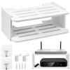 xiruiubao Porta Modem Parete,Porta Dvd da Parete,Mensola Tv,Porta Modem per Riporre Fotocamere, Spazi Verdi, Ornamenti, Telefoni Cellulari e Altoparlanti Intelligenti,Porta Wifi da Parete (Bianco)