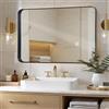 LunaMirror Specchio-Bagno 100x75 CM Nero Specchio da parete design moderno Profondità di 3.5 cm Specchio Bagno Orizzontale/Verticale decorazione da parete per camera da letto, ingresso, soggiorno, corridoio