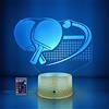 HPBN8 Ltd Illusione ottica 3D Pagaia da Ping Pong Night Light USB Power Remote Control Touch Switch LED Decor Table Desk Lampade 7/16 Colori Cambiano Luci Bambini Regalo di Natale Brithday Regalo