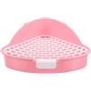 MEISO Toilette per Coniglio, Toilette per Animali Domestici, Vasino Addestrativo per Criceti, Toilette per Animali di Piccola Taglia di Triangolo per Coniglietti, Cincillà, Cavia (Rosa)