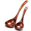 HDONONGYIRO Set di 2 cucchiai in legno con manico lungo, in stile cinese, realizzati a mano, in legno, con ganci posteriori, set di cucchiai per cucinare, servire e mescolare