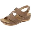 SMajong Sandali Donna Ortopedici Con Strappo, Leggeri E Comodi, Zeppa 4,5 Cm, Vintage, Versatili, Nero 38