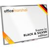 OfficeMarshal Lavagna magnetica con cornice in alluminio, 60 x 90 cm, colore argento, lavagna magnetica con portapenne, lavagna magnetica, lavabile a secco (cornice argentata)