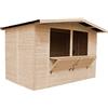 TIMBELA Capanno in Legno, Capanno Espositore in Legno, Chiosco in legno da giardino per bar, 336x263 cm/6 m2 Stand di vendita con bancone, Multifunzione cabina da giardino, Capanno giardino TIMBELA M150