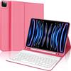SENGBIRCH Custodia con Tastiera per iPad Pro 12,9 6ª/5ª/4ª/3ª Generazione, Layout Italiano QWERTY Rimovibile Wireless Bluetooth Tastiera, Custodia con Portapenne Supporta Ricarica, Begonia Rossa