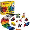 LEGO Classic Mattoncini e Ruote, Set con 9 Modellini da Costruire con Mattoncini Colorati tra cui Skateboard, Treno, Macchina e Robot Giocattolo, Giochi Creativi per Bambini e Bambine da 4 Anni 11014