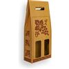 Weboxes Porta bottiglia doppia con manico 18,7 x 8,6 x 42 - Confezione da 20 pezzi