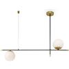 MAYTONI DECORATIVE LIGHTING Moderna Lampada Pendente a Sospensione a Sfere, Serie Nostalgia, Paralumi in Vetro Bianco Opaco, Struttura in Metallo Nero e Oro, 2xE14 non incl.
