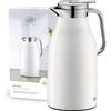 alfi SKYLINE 1,5l, coconut white, caraffa termica con igienico inserto in vetro, chiusura a vite con pulsante, presa ergonomica, con una sola mano, ottima come caraffa da caffè e da tè, senza BPA