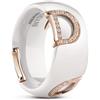 Damiani Anello D.ICON in ceramica bianca, oro rosa e diamanti