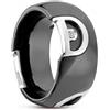 Damiani Anello D.ICON in ceramica nera, oro bianco e diamante