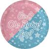 PD-Party 7130010 Piatti di carta per feste | Usa e scarta | Celebrazioni - Gender Reveal, 8 pezzi, multicolore, 22,6 cm di lunghezza x 22,6 cm di larghezza x 1,6 cm di altezza