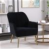 ZX-1725 Poltrona per Salotto Ergonomica in Velluto con Gambe in metallo Dorato,Poltrona Relax Moderna Carico 136 kg, Nero | Aosom Italy
