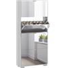 HOMCOM Scarpiera Salvaspazio con Specchio e 4 Cassetti a Ribalta, Mobile Portascarpe Slim per 24 Paia di Scarpe per Ingresso e Camera, 76x26x178cm, Bianco