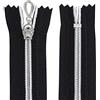 Aerzetix - C64065 - Set di 10 Cerniere Lampo a Spirale N°5 18cm Non separabile autobloccante - Rete in Nylon Argento - tiretto cursore in Metallo - Colore Nero - merceria