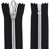 Aerzetix - C64066 - Set di 10 Cerniere Lampo a Spirale N°5 20cm Non separabile autobloccante - Rete in Nylon Argento - tiretto cursore in Metallo - Colore Nero - merceria
